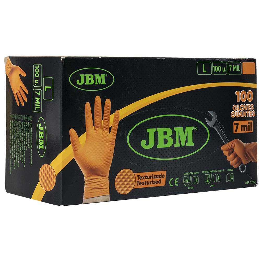 Luvas Descartáveis Laranja Texturizadas - 100 un. JBM - Image 3